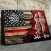 Canvas Prints Half Thin Red Line - Couple Thin Red Line Personalized Firefighter Canvas Print