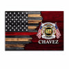 Canvas Prints 24" x 16" - BEST SELLER Half Thin Red Line Flag Defender Hose Fire Department Personalized Canvas