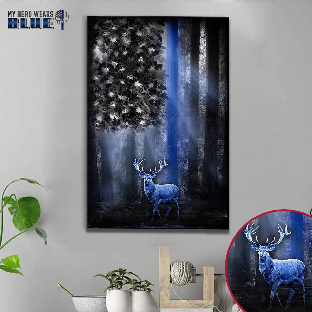 Canvas Prints 8" x 12" Hunting - Thin Blue Line - Under The Sun Light Canvas