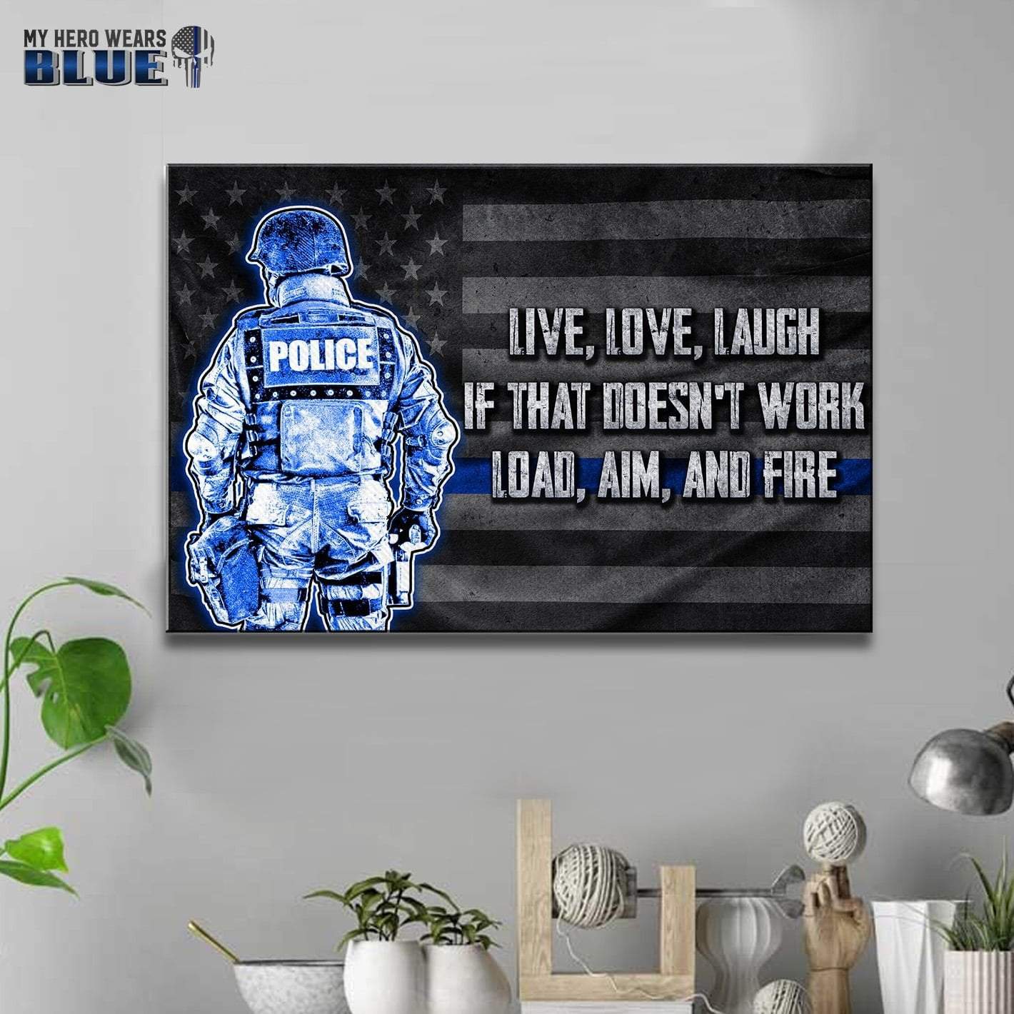 Canvas Prints 12" x 8" Live Love Laugh Police Suit Canvas