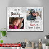 Love My Daddy Firefighter Thin Red Line Personalized Firefighter Canvas Print