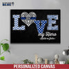 Canvas Prints 12" x 8" Love My Hero - Personalized Canvas