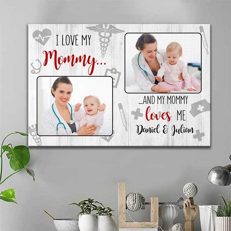 Love My Nurse Mommy Personalized Canvas Print