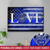 Canvas Prints 12" x 8" Love Police Badge Personalized Canvas