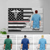Male Nurse Half Flag Personalized Canvas Print