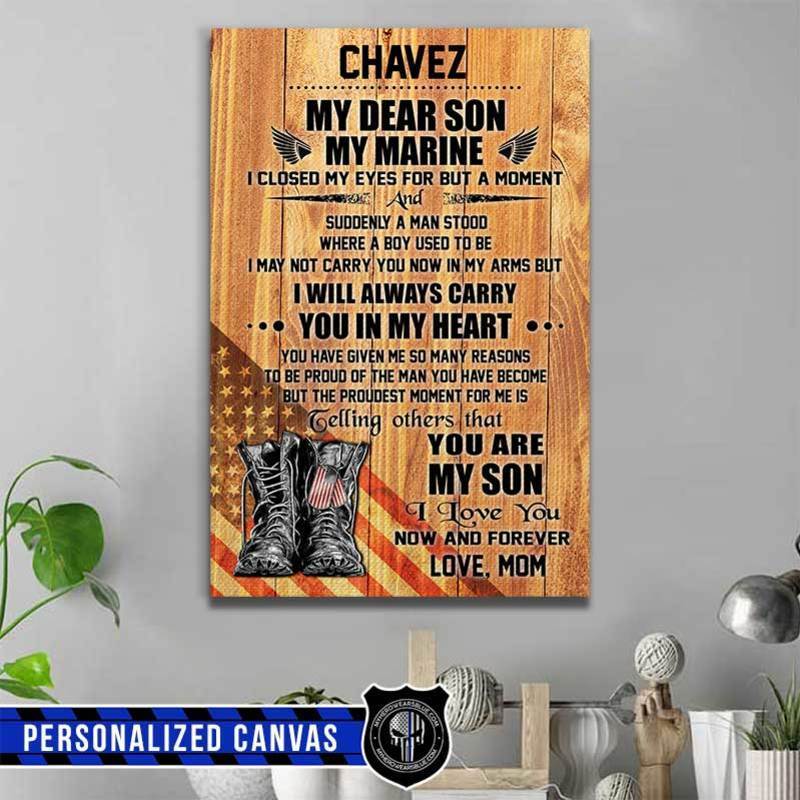 My Dear Marine Personalized Marine Canvas Print
