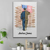 Canvas Prints 16" x 24" - BEST SELLER Military Police Officer Watercolor Thin Blue Line Canvas Print