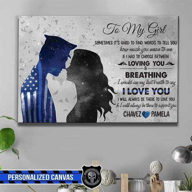 Canvas Prints 24" x 16" - BEST SELLER MWB - Always Be There For You Thin Blue Line Canvas Print
