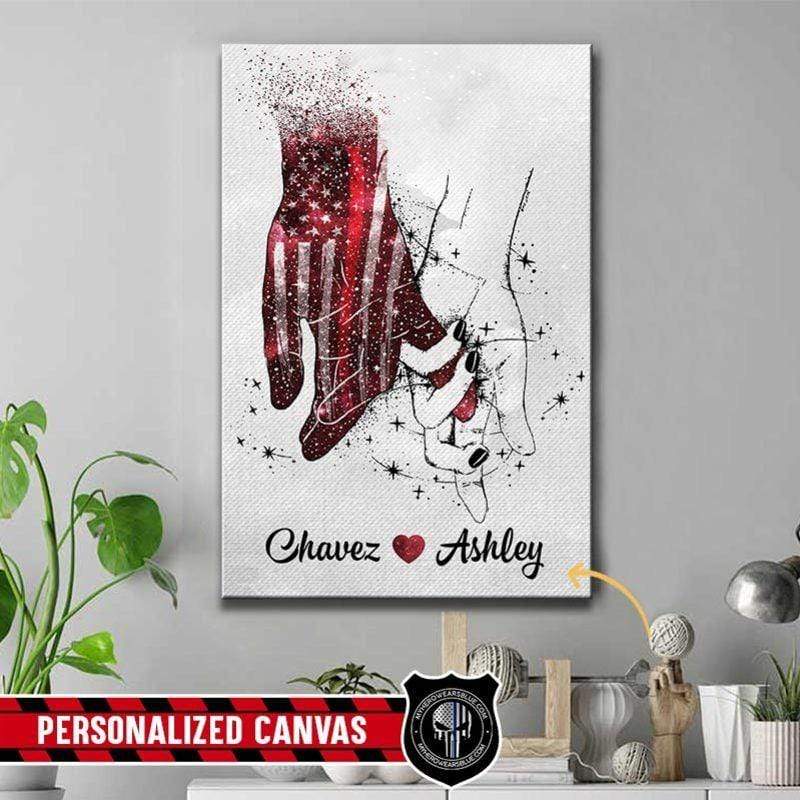 Always By Your Side Thin Red Line Personalized Firefighter Canvas Print