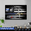 Canvas Prints 24" x 16" - BEST SELLER Personalized Canvas - 2 Lines - Heart Beat - Police x Teacher