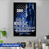 Canvas Prints 16" x 24" - BEST SELLER Personalized Canvas - Always Kiss Goodnight - Police - Blue Line Couple