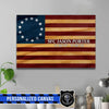 Canvas Prints 24" x 16" - BEST SELLER Personalized Canvas - Betsy Ross Rustic Flag