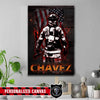 Canvas Prints 8" x 12" Personalized Canvas - Bunker Gear Nation Flag