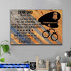 Canvas Prints 24" x 16" - BEST SELLER Personalized Canvas - Dear Dad - From Your Police Officer