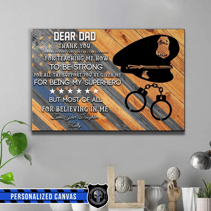 Canvas Prints 24" x 16" - BEST SELLER Personalized Canvas - Dear Dad Letter