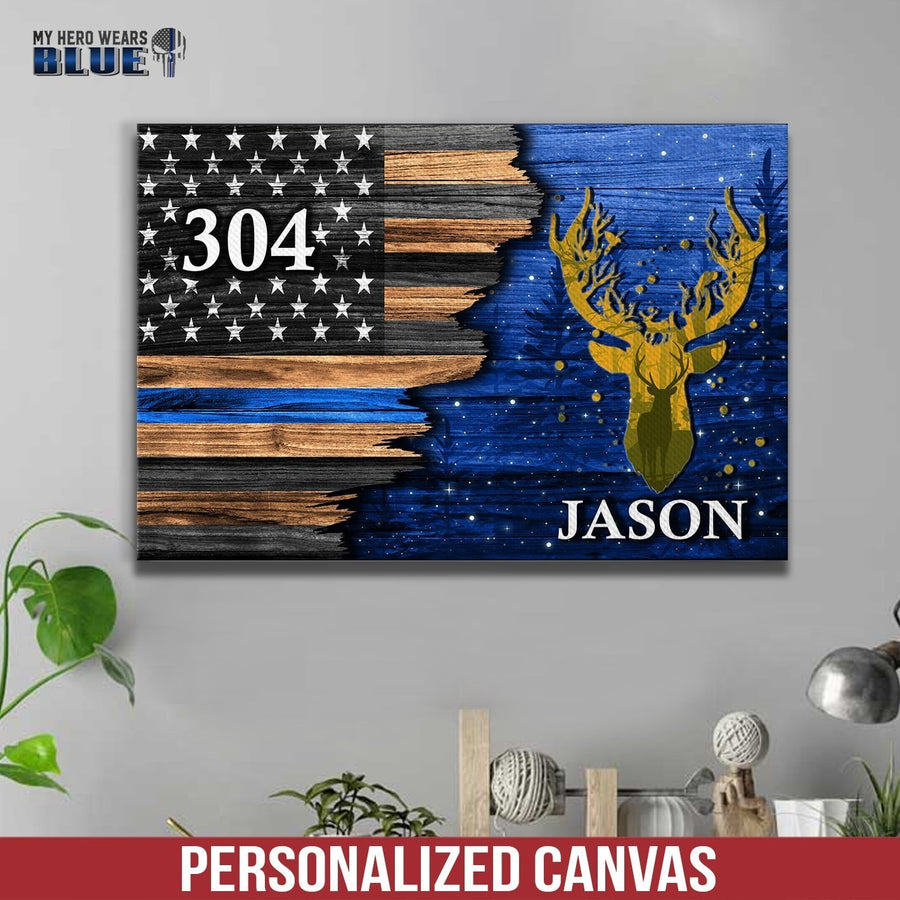 Canvas Prints 12" x 8" Personalized Canvas - Deer Inside Deer Badge Number