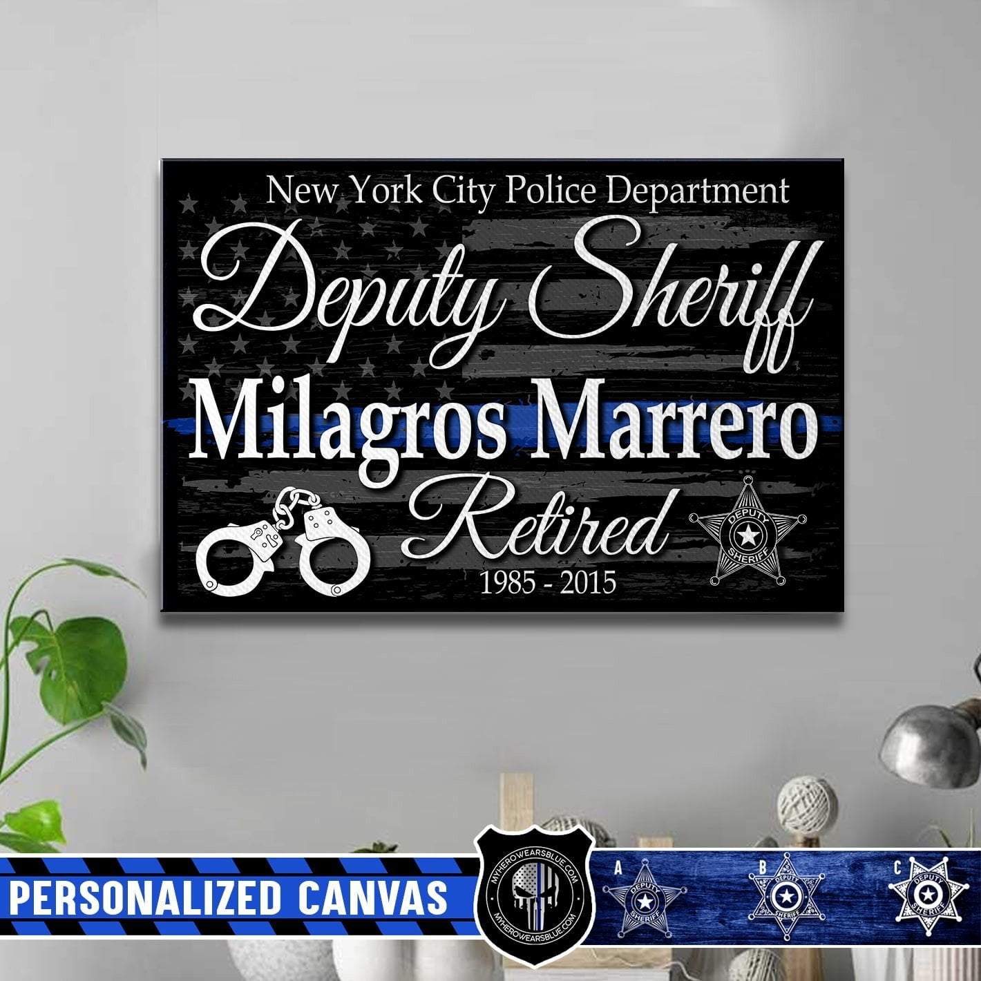 Canvas Prints 12" x 8" Personalized Canvas - Deputy Sheriff Retirement Canvas