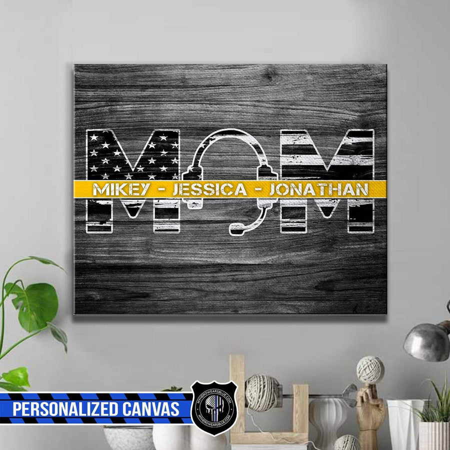 Canvas Prints 24" x 16" - BEST SELLER Personalized Canvas - Dispatcher Mom - Kids Name