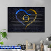 Canvas Prints 24" x 16" - BEST SELLER Personalized Canvas - Dispatcher x TBL - Heart Stand tall Blue Gold Has Your Back