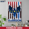 Canvas Prints 8" x 12" Personalized Canvas - Eagle American Flag