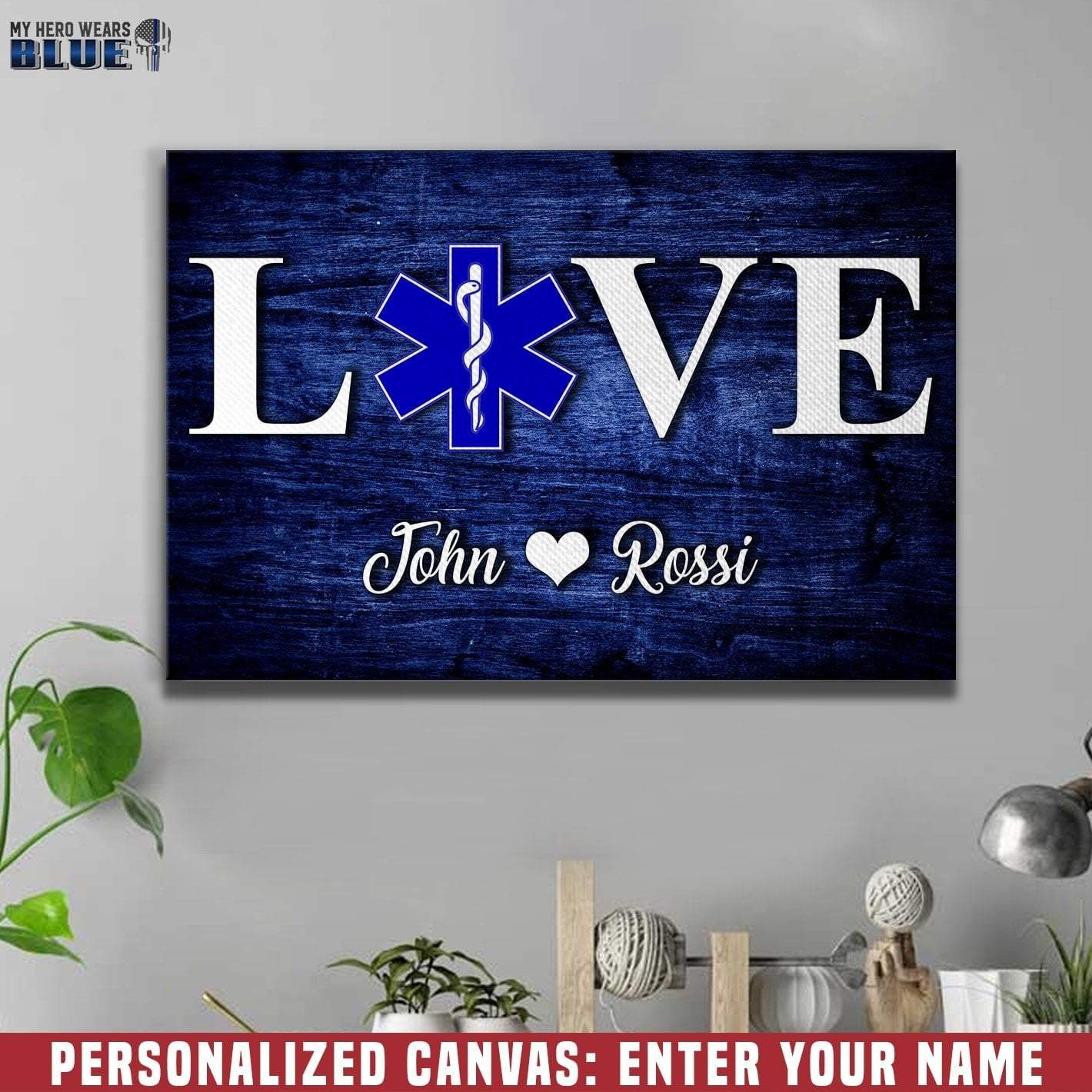 Canvas Prints 12" x 8" Personalized Canvas - EMS - Love