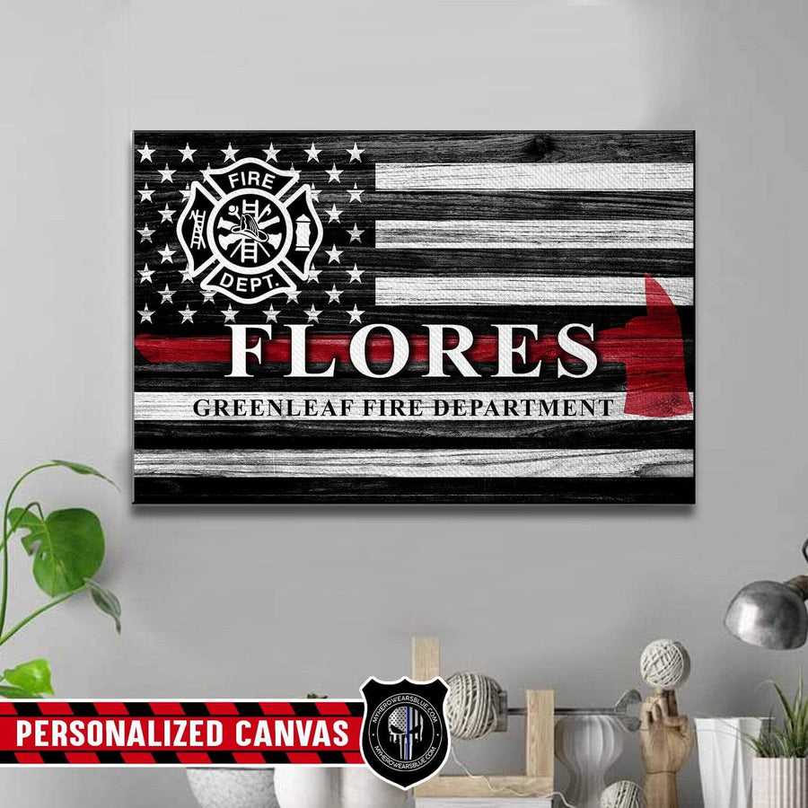 Canvas Prints 12" x 8" Personalized Canvas - Firefighter Axe