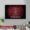 Canvas Prints 24" x 16" - BEST SELLER Personalized Canvas - Firefighter Axe On Fire