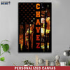 Canvas Prints 8" x 12" Personalized Canvas - Firefighter Inside Flag