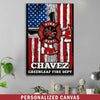 Canvas Prints 8" x 12" Personalized Canvas - Firefighter - Nation Flag - Cross
