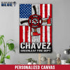 Canvas Prints 8" x 12" Personalized Canvas - Firefighter - Nation Flag - Cross - Ver 2