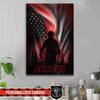 Canvas Prints 8" x 12" Personalized Canvas - Firefighter - Thin Red Line Northern Light Flag
