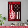 Canvas Prints 8" x 12" Personalized Canvas - Fireman In Nation Flag