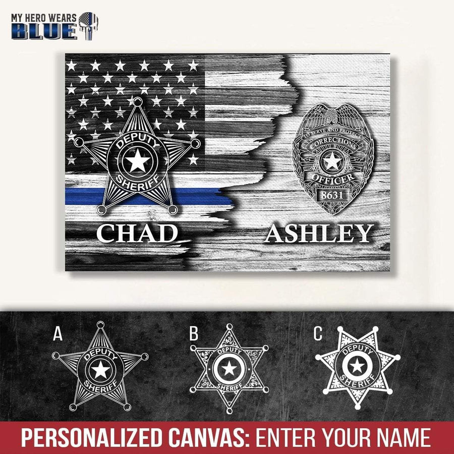 Canvas Prints 12" x 8" Personalized Canvas - Half Flag - Deputy x Correction