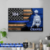 Canvas Prints 24" x 16" - BEST SELLER Personalized Canvas - Half Flag - Female Trooper