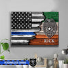 Half Flag - Irish x Police Couple Thin Blue Line Personalized Canvas Print