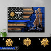 Canvas Prints 24" x 16" - BEST SELLER Personalized Canvas - Half Flag - Sheriff x Nurse Couple