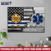 Canvas Prints 12" x 8" Personalized Canvas - Half Flag - Sheriff x Paramedic