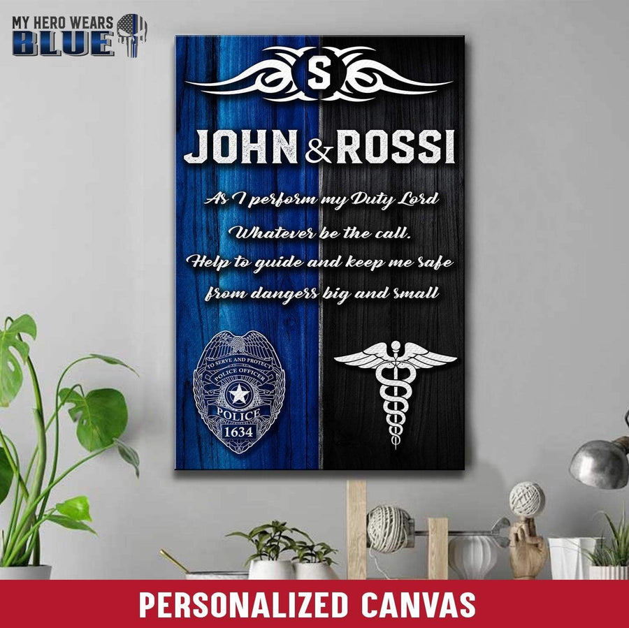 Canvas Prints 8" x 12" Personalized Canvas - Half - Police and Nurse