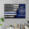 Half Thin Blue Line Flag - State Trooper Badge Canvas Print