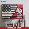 Canvas Prints 12" x 8" Personalized Canvas - Half Thin Red Line - Name - Department