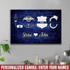 Love Symbol - Police x Nurse Couple Personalized Police Canvas Print