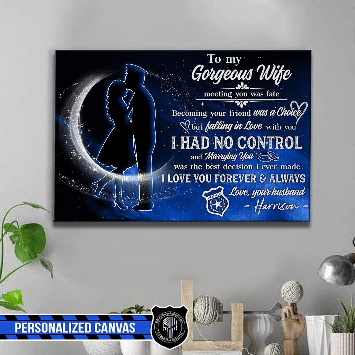 Canvas Prints 24" x 16" - BEST SELLER Personalized Canvas - Meeting You Was Fate - To My Gorgeous Wife