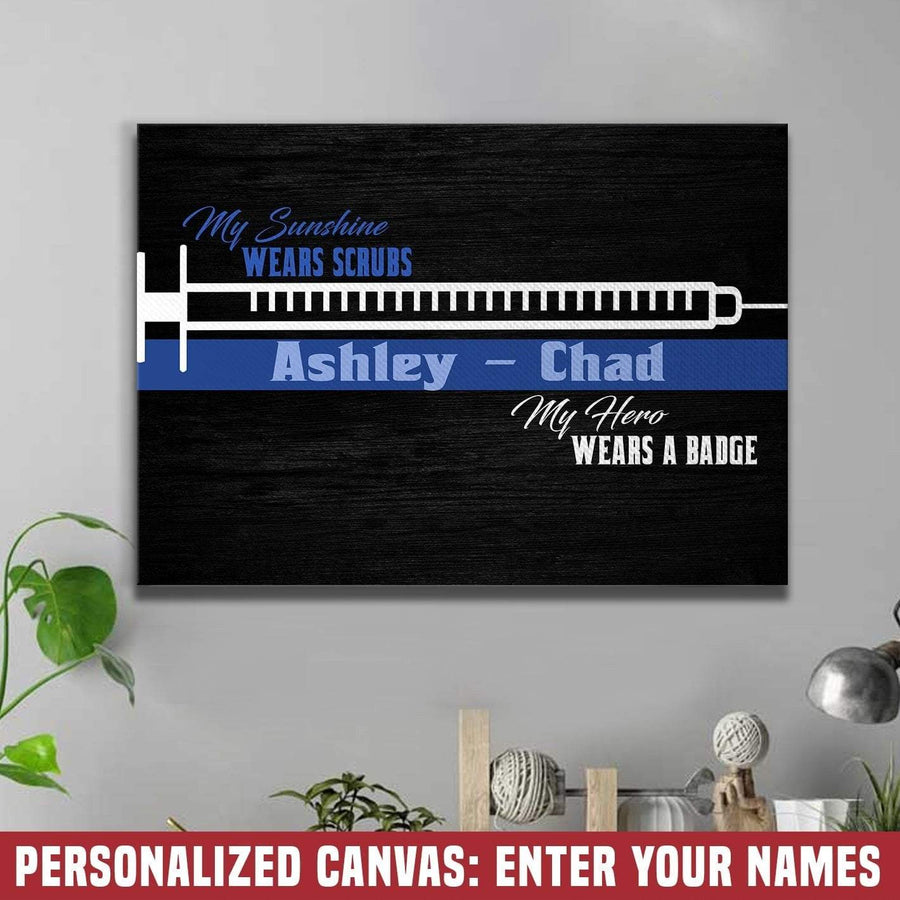 Canvas Prints 12" x 8" Personalized Canvas - My Hero My Sunshine Wears