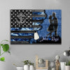 Navy Camouflage Half Flag Personalized Couple Canvas Print
