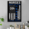 Back The Blue Vertical Flag Personalized Thin Blue Line Nurse Canvas Print