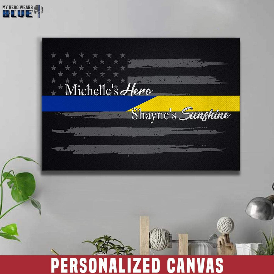 Canvas Prints 12" x 8" Personalized Canvas - Police x Dispatcher - Hero Sunshine