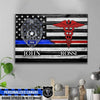 Canvas Prints 24" x 16" - BEST SELLER Personalized Canvas - Police x Nurse - Police Badge And Nurse Symbol Flag