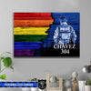 Canvas Prints 24" x 16" - BEST SELLER Personalized Canvas - Pride Month - Half Flag - Police Suit