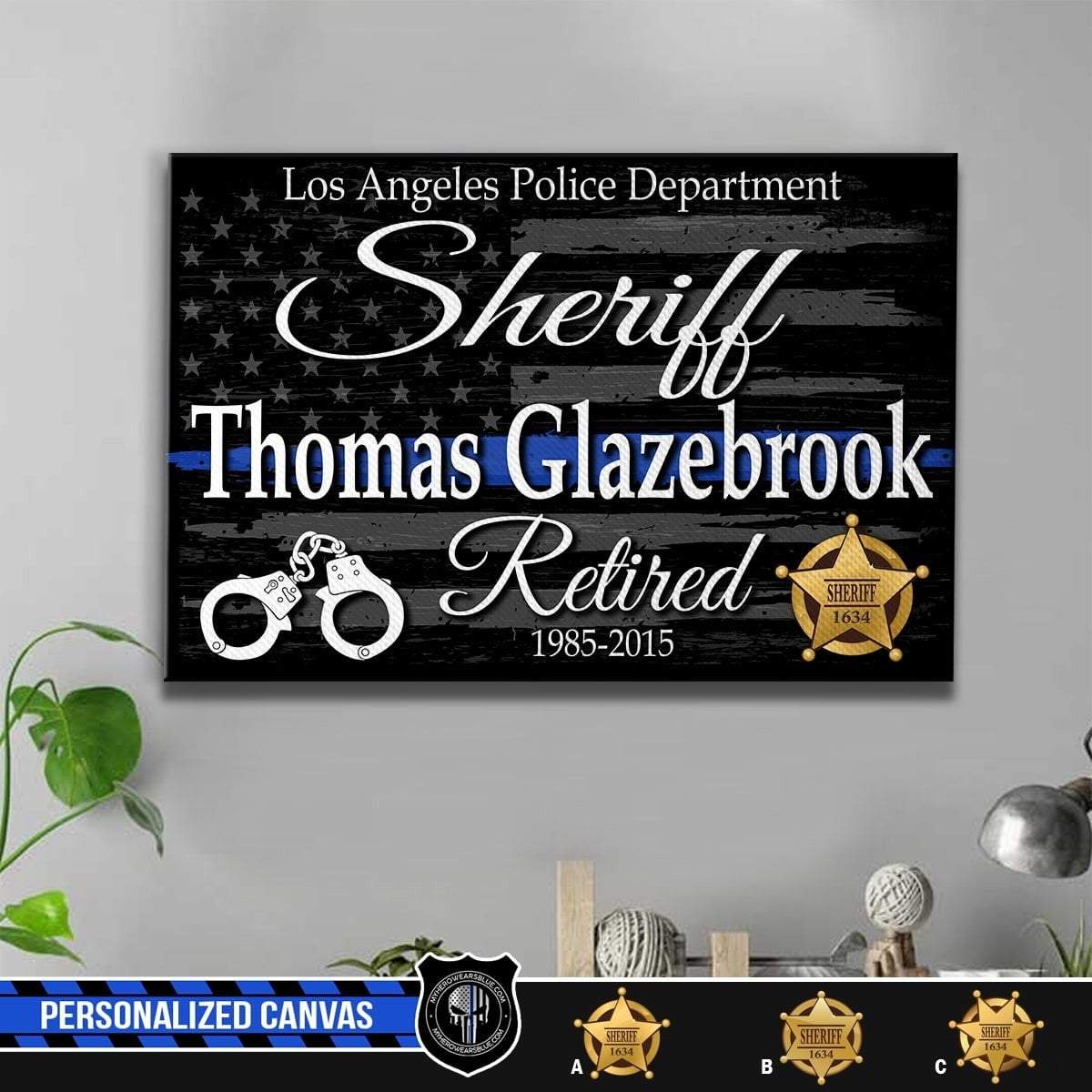 Canvas Prints 12" x 8" Personalized Canvas - Sheriff Retirement Canvas