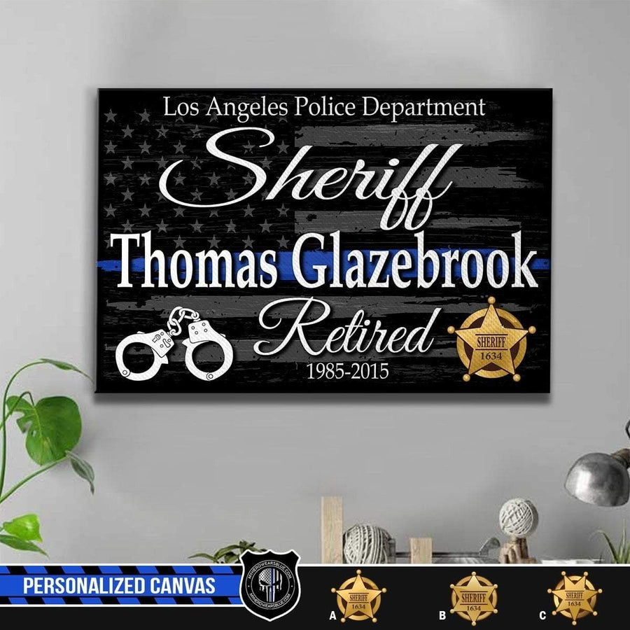 Canvas Prints 12" x 8" Personalized Canvas - Sheriff Retirement Canvas